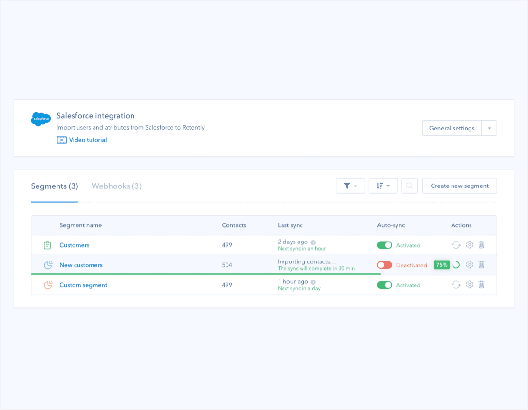 Sync your contacts and their fields from Salesforce