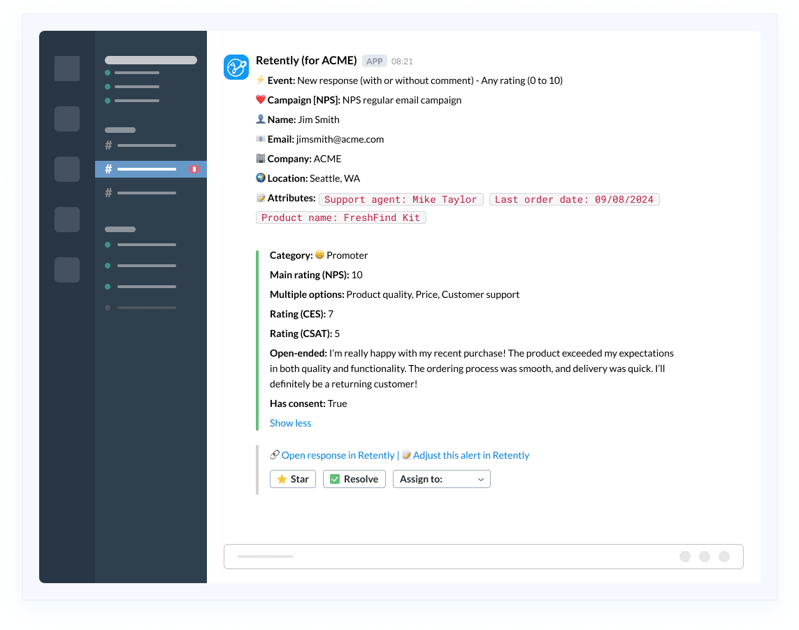 Send actionable alerts to Slack