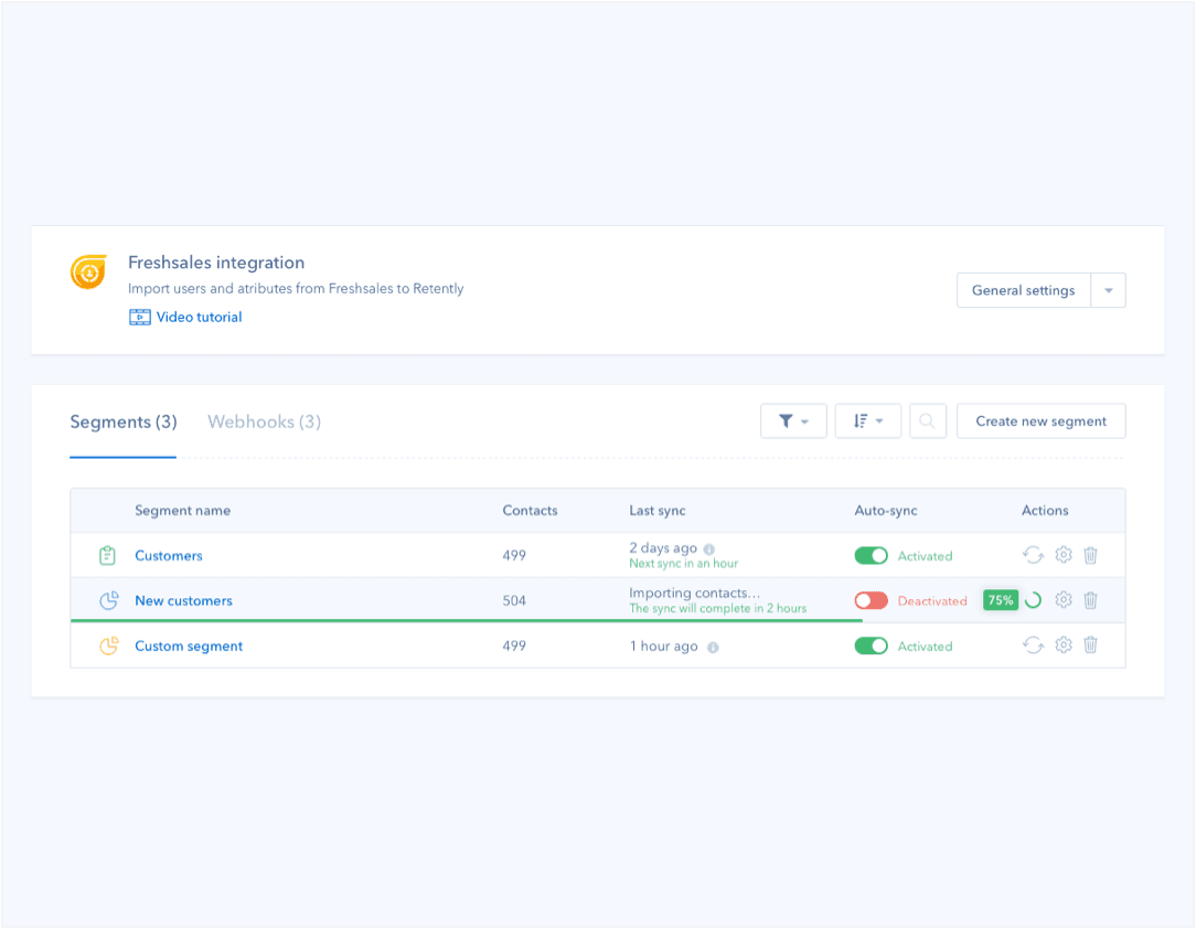 Sync your customers and their properties from Freshsales