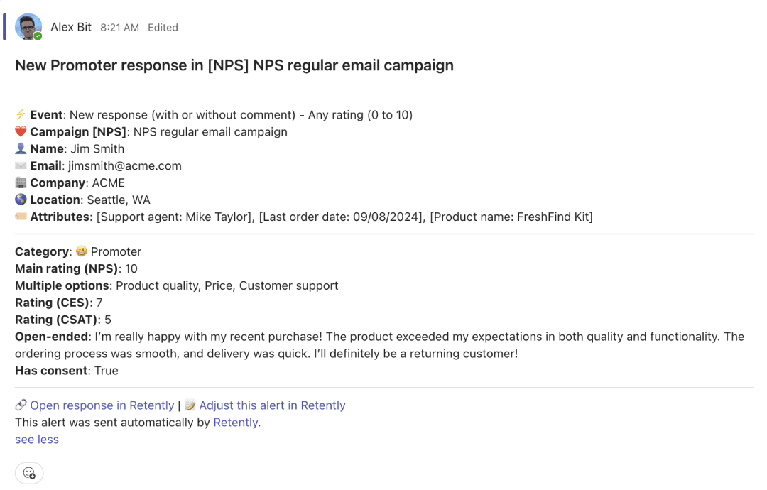 Send new survey response alerts to Teams