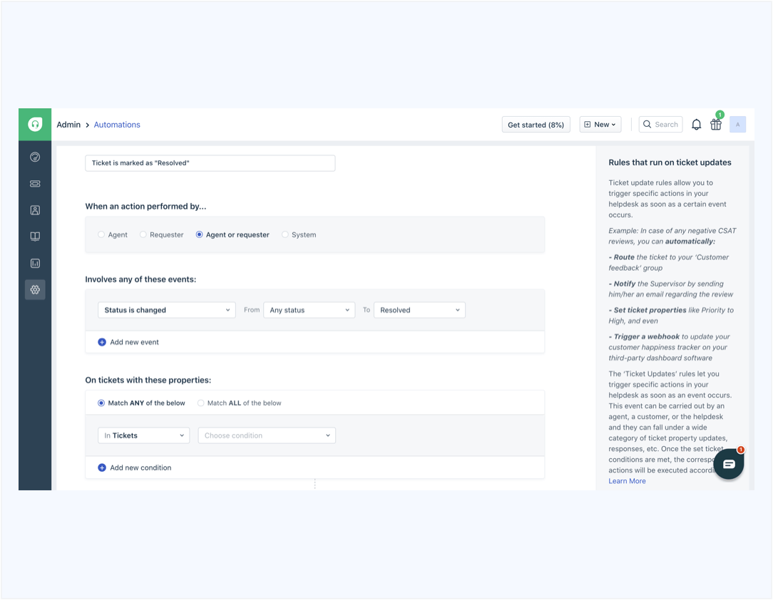 Send surveys triggered by Freshdesk