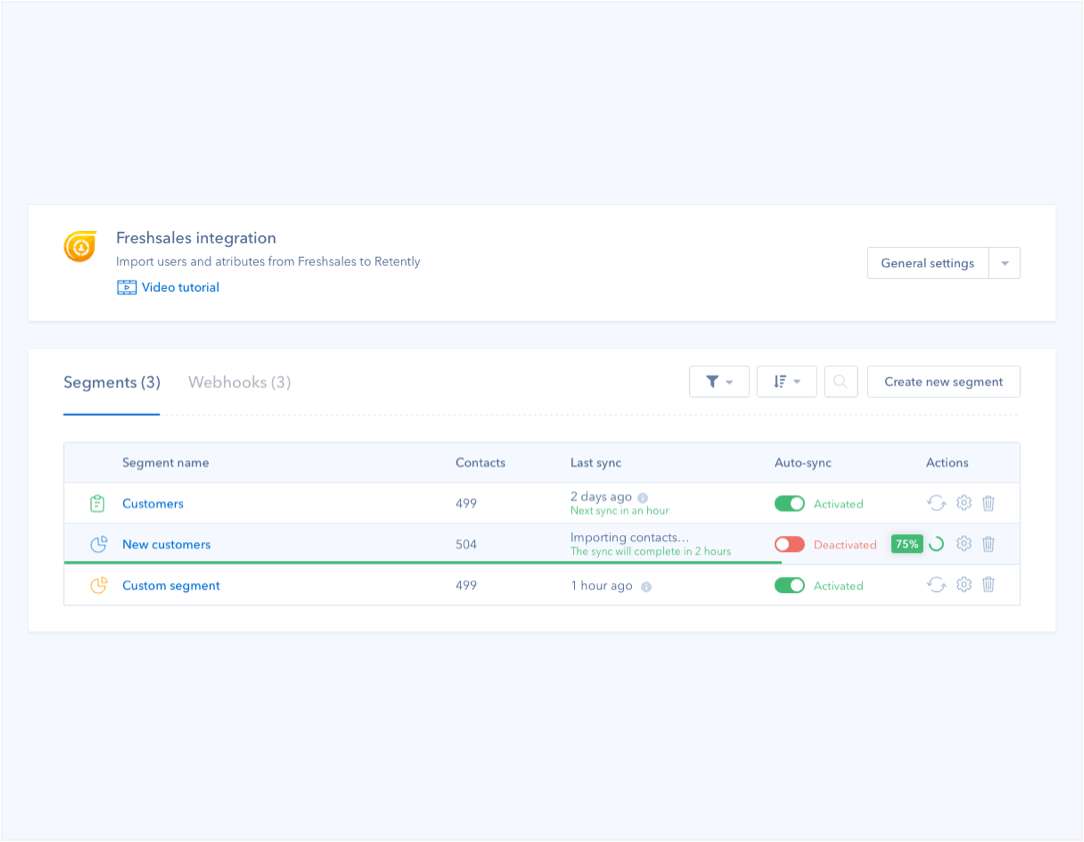 Sync your customers and their properties from Freshsales