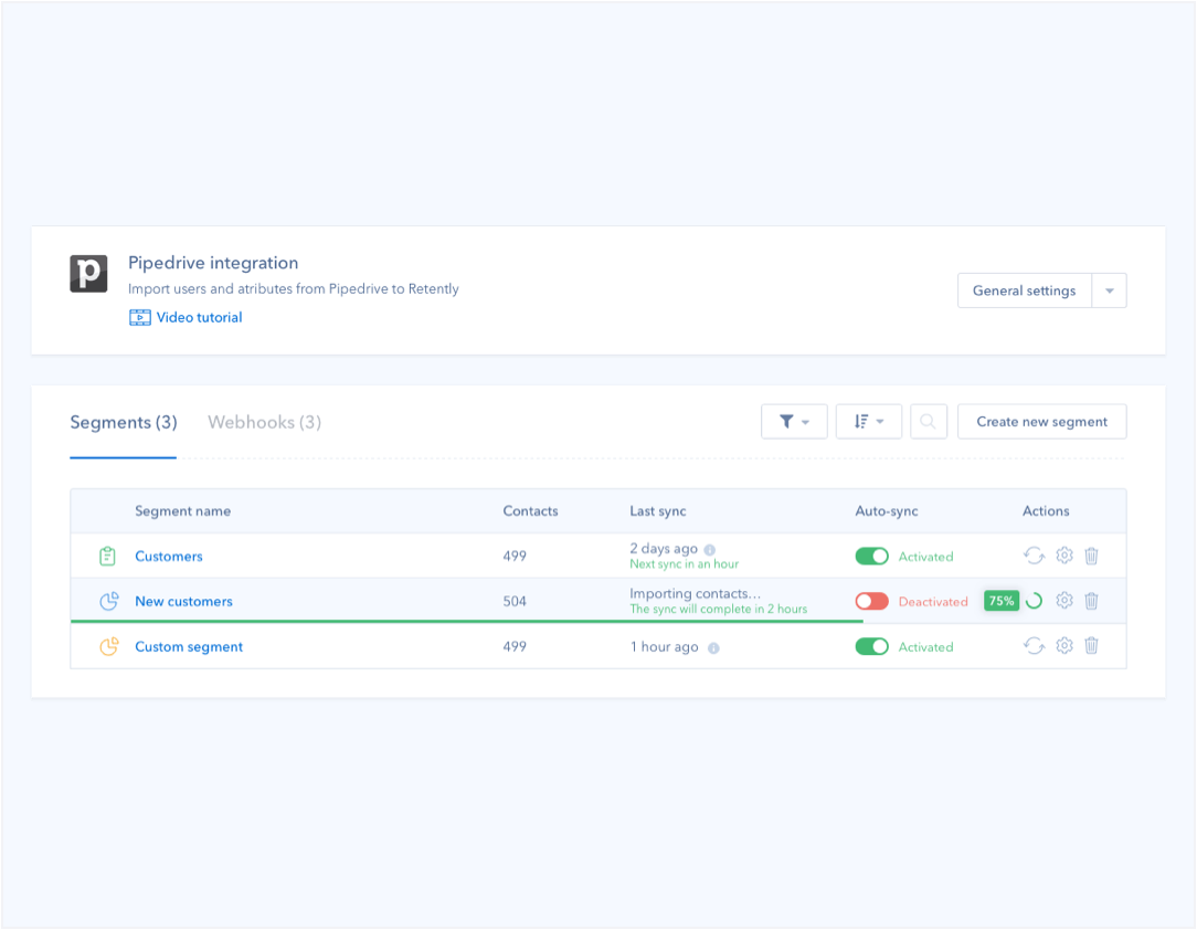 Sync your customers and their properties from Pipedrive