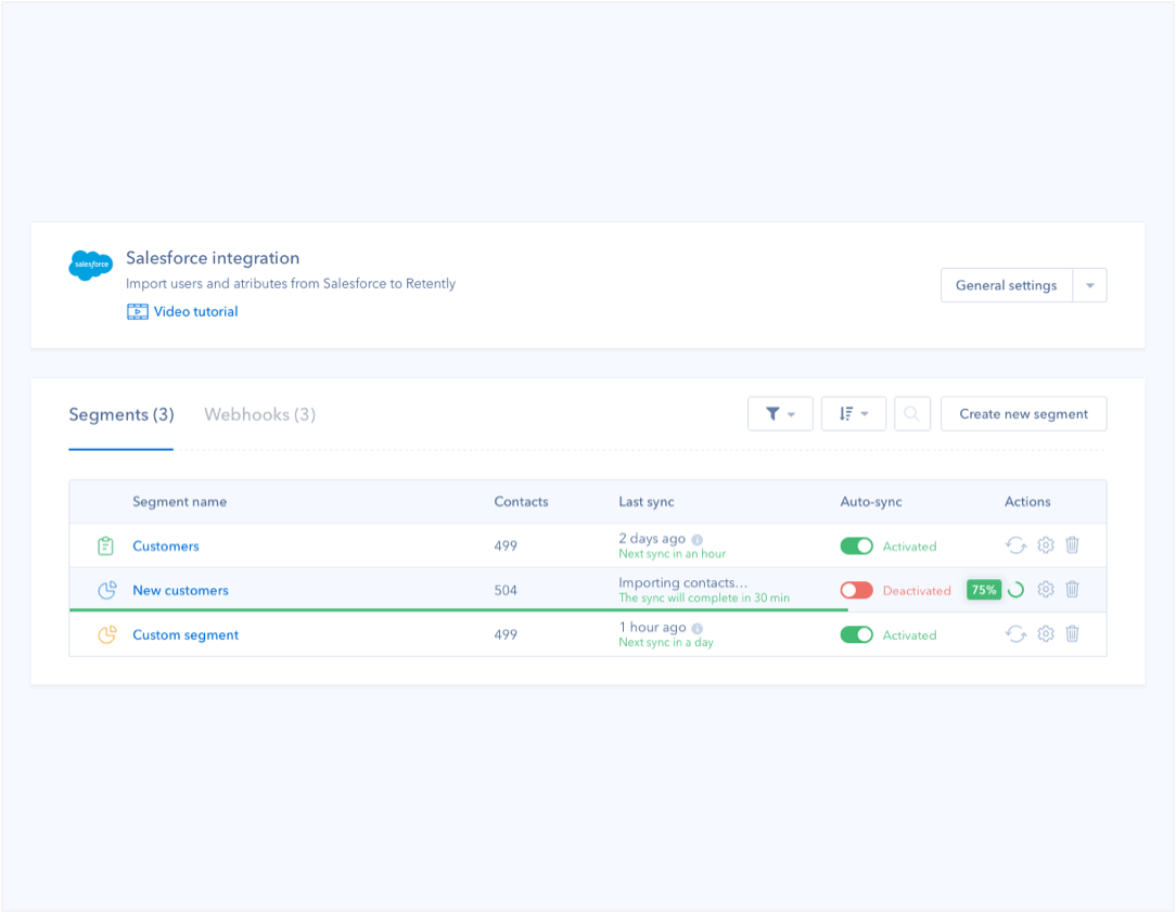 Sync your contacts and their fields from Salesforce