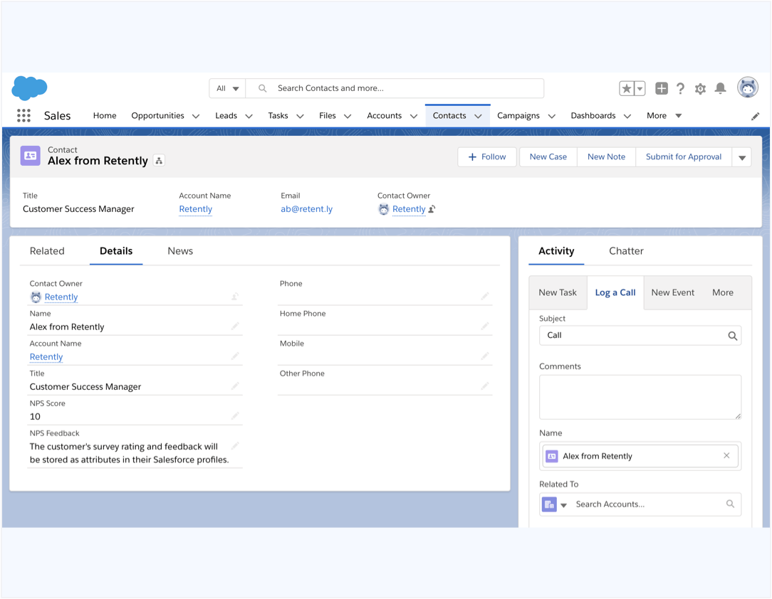 Automatically export survey feedback and score to Salesforce