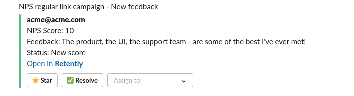 Slack feedback management