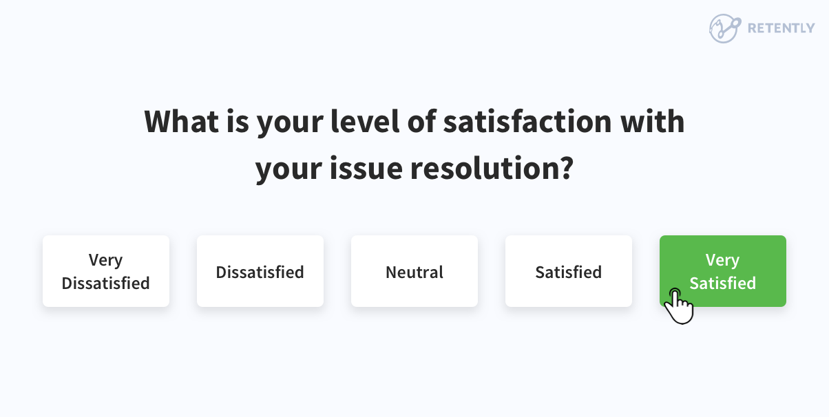 Example of CSAT survey after customer support interaction