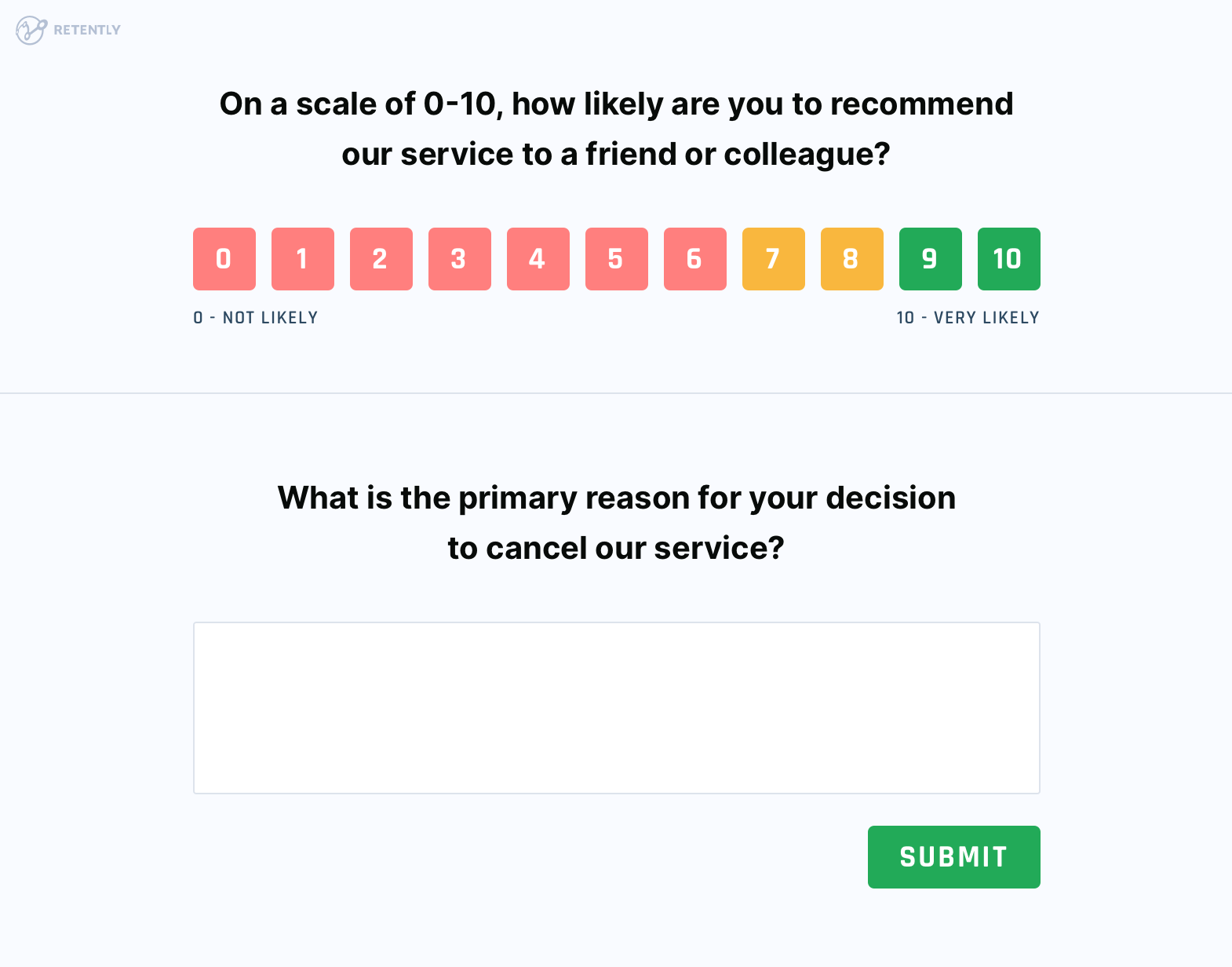 NPS exit survey