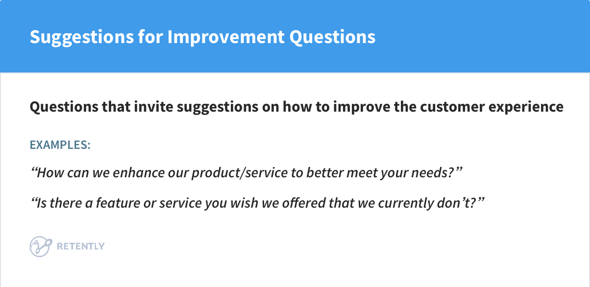 Suggestions for Improvement Questions