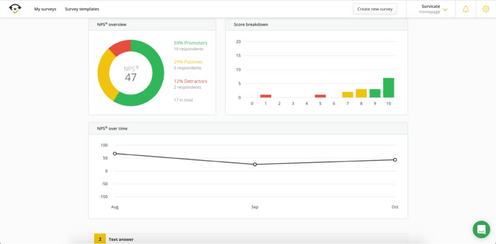 Survicate Dashboard Survicate Dashboard