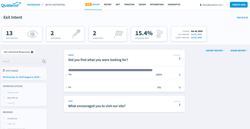 Qualaroo Dashboard Qualaroo Dashboard