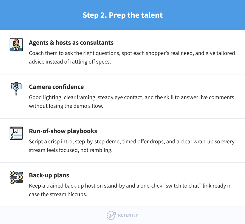 Step 2. Prep the talent Step 2. Prep the talent