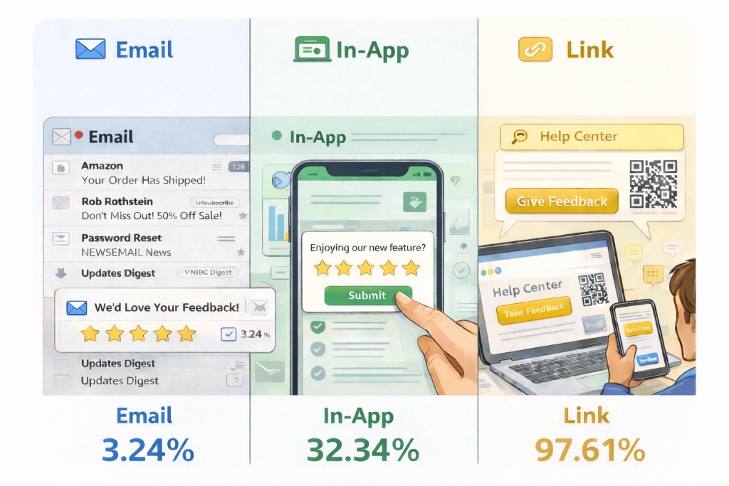 Response Rates by Channel - 2025 Retently Data Response Rates by Channel - 2025 Retently Data