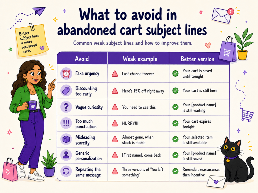 What to Avoid in Abandoned Cart Subject Lines