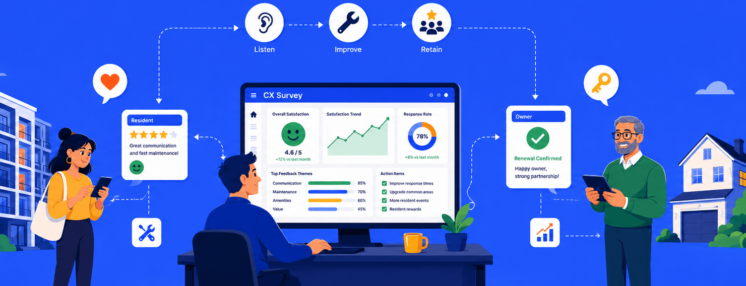How Property Management Companies Use CX Surveys to Retain Owners and Residents