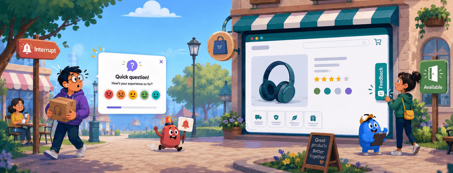 Feedback Button vs Popup Survey: When to Interrupt and When to Just Be Available